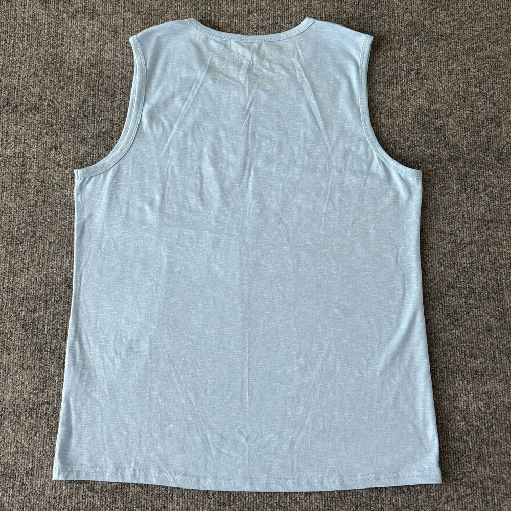 Coofandy Shirt Mens Small Sleeveless Stretch Blue - Picture 5 of 9